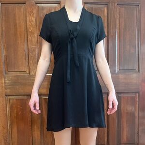 BP Black Mini Dress with Neck Tie